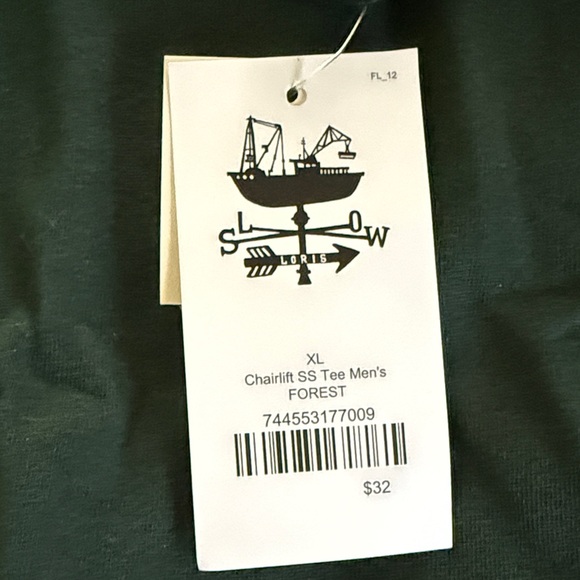 NWT Dark Green Ski Lift Graphic Tee by Slow Loris - Picture 4 of 5